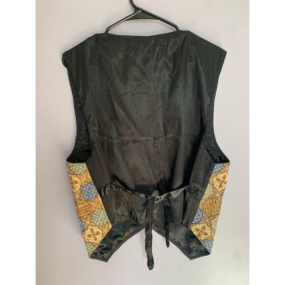 Bali Chic Vest / One Size / Beaded / Batik / Boho / Gypsy / Adjustable Waist - Picture 2 of 9